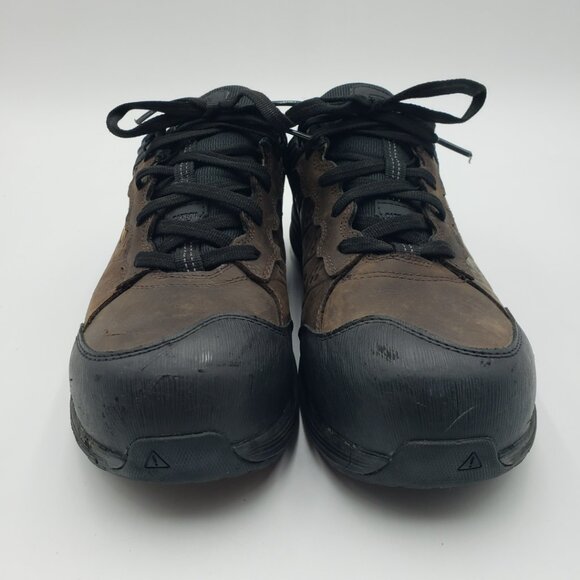 Keen Vista Energy Leather Sneakers 11.5EE Extra Wide Steel Toe Work Shoes Brown main image 4